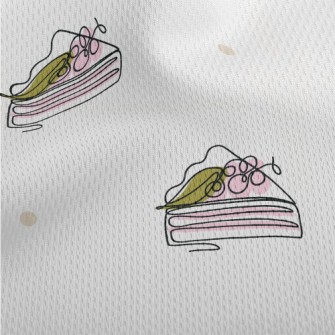 Line Doodle Cherry Cake Athletic Mesh Flat Back