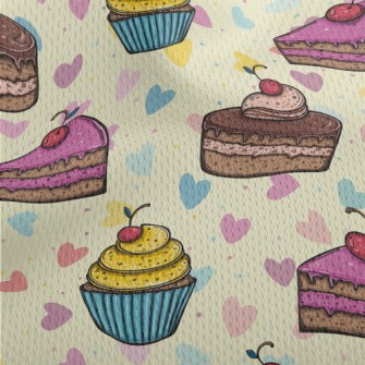 Cherry Different Flavor Cakes Athletic Mesh Flat Back