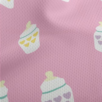 Heart Pattern Baby Bottle Athletic Mesh Flat Back