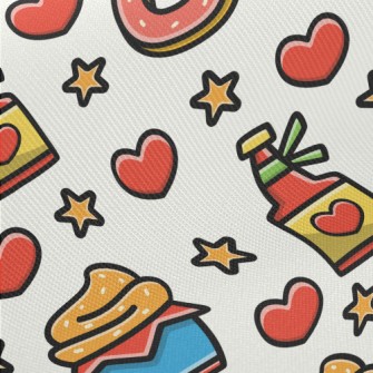 Cartoon Desserts And Cupcakes Twill