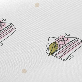 Line Doodle Cherry Cake Twill