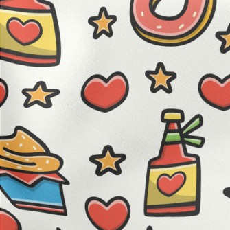 Cartoon Desserts And Cupcakes Stretch Ponte