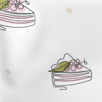 Line Doodle Cherry Cake Stretch Ponte
