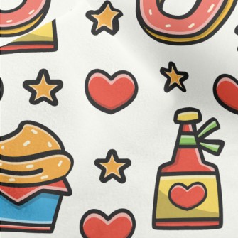 Cartoon Desserts And Cupcakes Micro Fleece