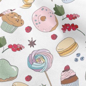 Sweets Desserts And Berries Micro Fleece