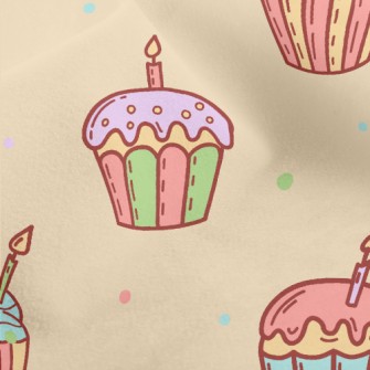 Colorful Candle Cup Cake Micro Fleece