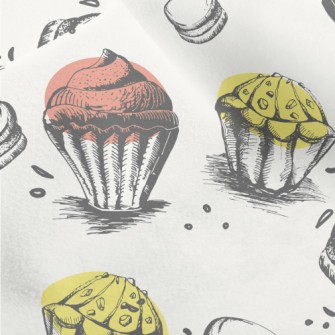 Hand Drawn Style Cupcakes Micro Fleece