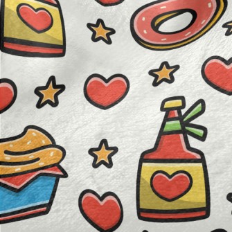 Cartoon Desserts And Cupcakes Minky