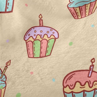 Colorful Candle Cup Cake Minky