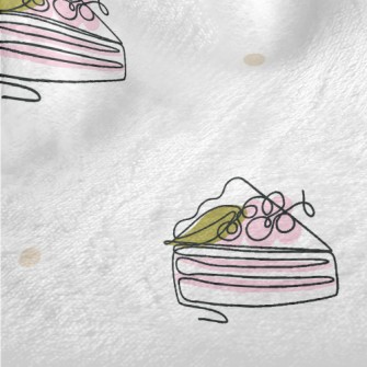 Line Doodle Cherry Cake Minky