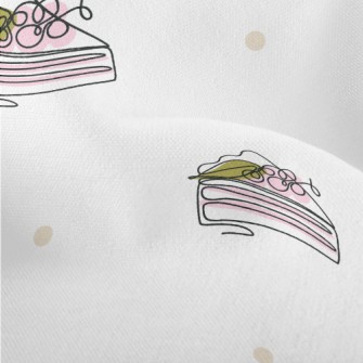 Line Doodle Cherry Cake Lightweight Performance Linen
