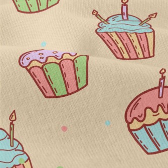 Colorful Candle Cup Cake Modern Jersey