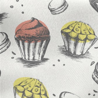 Hand Drawn Style Cupcakes Jersey Backed Fleece