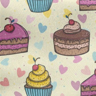 Cherry Different Flavor Cakes Jersey Backed Fleece