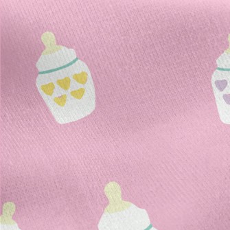 Heart Pattern Baby Bottle Jersey Backed Fleece