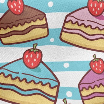 Various Colors Strawberry Cake Jersey Backed Fleece