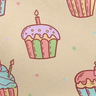 Colorful Candle Cup Cake Pongee