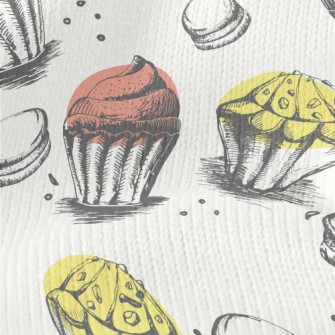 Hand Drawn Style Cupcakes Stretch Jersey