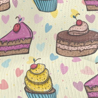 Cherry Different Flavor Cakes Stretch Jersey