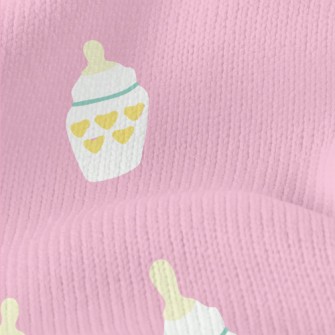 Heart Pattern Baby Bottle Stretch Jersey