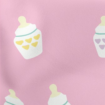 Heart Pattern Baby Bottle Lightweight Cotton Poplin