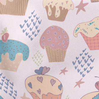 Graffiti Style Cupcakes Lightweight Cotton Poplin