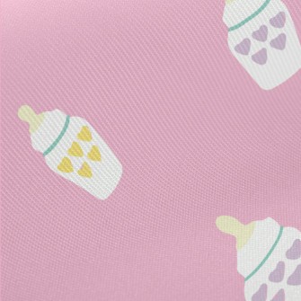 Heart Pattern Baby Bottle Midweight Cotton Poplin