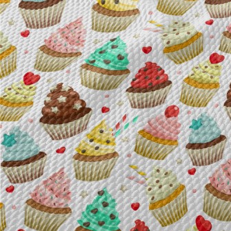 Cup Cakes Of Various Flavors Birdseye Piqué