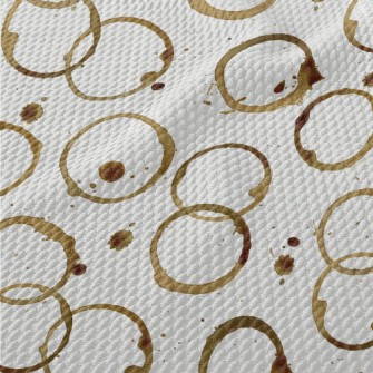 Watercolor Coffee Stain Polka  Birdseye Piqué