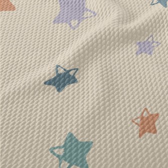 Small Colorful Stars Birdseye Piqué