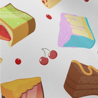 Various Cakes And Cherry Straw Chiffon