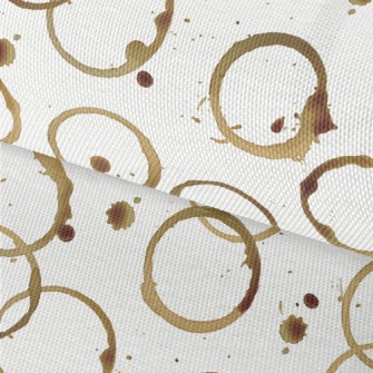 Watercolor Coffee Stain Polka  Waterproof Oxford