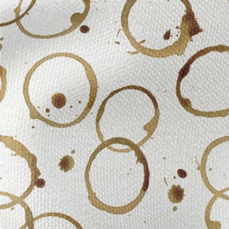 Watercolor Coffee Stain Polka  Waterproof Canvas