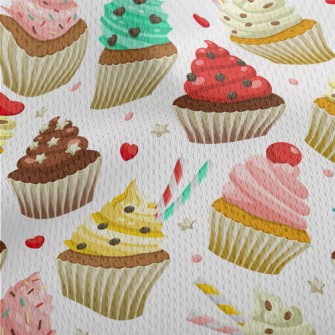 Cup Cakes Of Various Flavors Athletic Mesh Flat Back