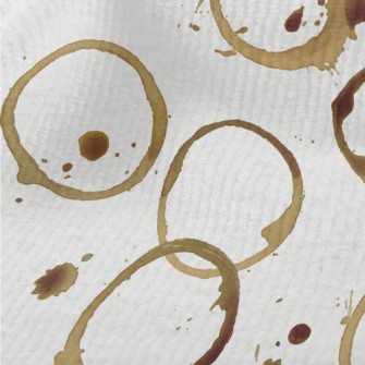 Watercolor Coffee Stain Polka  Terry