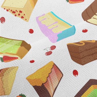 Various Cakes And Cherry Straw Performance Linen