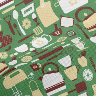 Kitchen Utensils Pattern Performance Linen