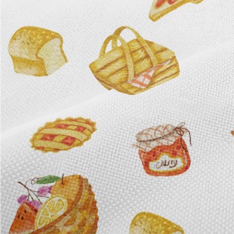 Hand Drawn Fruit Basket And Ja Performance Linen