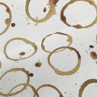 Watercolor Coffee Stain Polka  Performance Linen