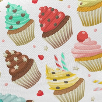 Cup Cakes Of Various Flavors Twill