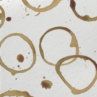 Watercolor Coffee Stain Polka  Twill