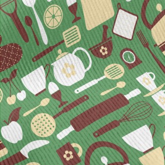 Kitchen Utensils Pattern Standard Corduroy