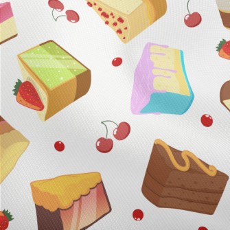 Various Cakes And Cherry Straw Dobby