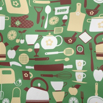 Kitchen Utensils Pattern Dobby