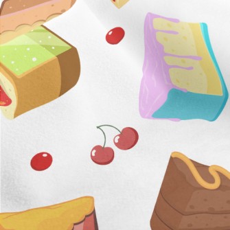 Various Cakes And Cherry Straw Micro Fleece