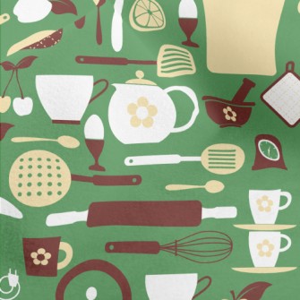 Kitchen Utensils Pattern Micro Fleece