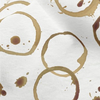 Watercolor Coffee Stain Polka  Micro Fleece