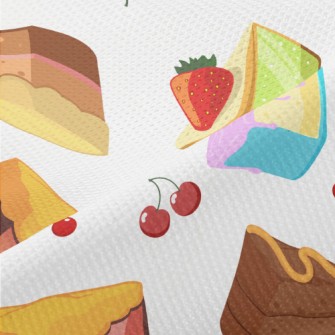 Various Cakes And Cherry Straw Piqué