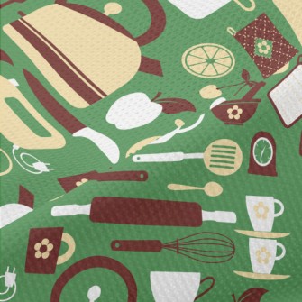 Kitchen Utensils Pattern Piqué