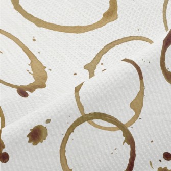 Watercolor Coffee Stain Polka  Piqué